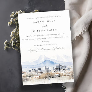 Chic Salt Lake City Utah Waterverf Koppels Douche Kaart