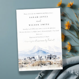 Chic Salt Lake City Utah Waterverf Trouwdouche Kaart