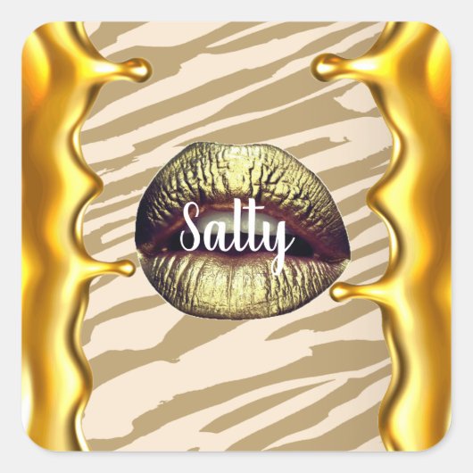 Chic Salty Luxurous Bday Gift Summer Golden Vierkante Sticker (Voorkant)