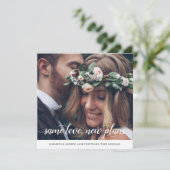 Chic Same Love Nieuwe Plannen Wijziging Datum Foto Aankondiging (Staand voorkant)