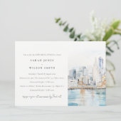 Chic San Francisco Landscape Rehearsal Dinner Kaart (Staand voorkant)