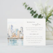 Chic San Francisco Landscape Wedding Reception Informatiekaartje (Staand voorkant)
