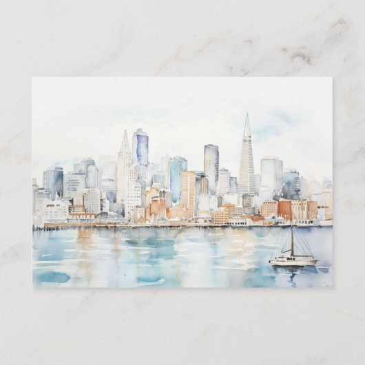 Chic San Francisco Landscape Wedding Reception Informatiekaartje (Achterkant)