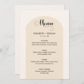 Chic Sand Beige Arch Lijst Weddenschap Menu (Voorkant / Achterkant)