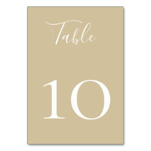 Chic Sand Beige Table Number Card Kaart
