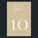 Chic Sand Beige Tafelnummer Kaart<br><div class="desc">Chique zandige beige,  effen kleur,  tafel nummer kaart. Bij het bestellen van kaarten met tabelnummers moet u elke kaart met tabelnummers afzonderlijk personaliseren. Ontworpen om te passen bij ons Boheemse Oasis Collectie.</div>