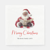 Chic Santa Claus Trendy Editable Christmas Napkin Servet (Voorkant)
