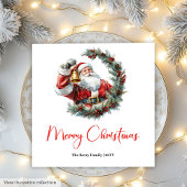 Chic Santa Claus Trendy Editable Christmas Napkin Servet