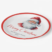Chic Santa Claus Trendy Editable Christmas Plates Papieren Bordje (Gekanteld)