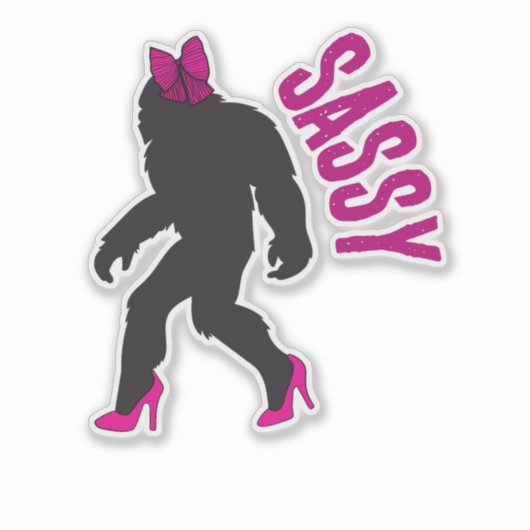 Chic Sassy Sasquatch (Grote Voet) Sticker (Voorkant)