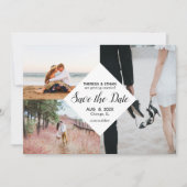 Chic Save the Date Fotocollage Wedding Kaart (Voorkant)