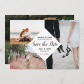 Chic Save the Date Fotocollage Wedding Kaart (Voorkant / Achterkant)