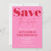 Chic Save the date Rood Roze 83ste verjaardag Kaart (Voorkant)