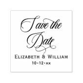 Chic Save the Date Trouwtypografie #2 Naam Datum Zelfinktende Stempel (Design)