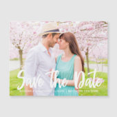 Chic Save the Date Verloving Foto Magnetische Kaar (Voorkant)