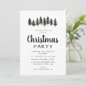 Chic Scandinavian Tree Line Christmas Celebration Kaart (Staand voorkant)