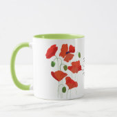 Chic Scarlet Field Poppies Ringer Coffee Mok (Links)