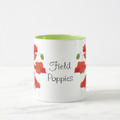 Chic Scarlet Field Poppies Ringer Coffee Mok (Midden)