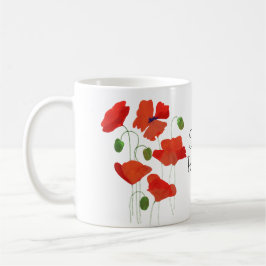 Chic Scarlet Field Poppies Ringer Coffee Mok