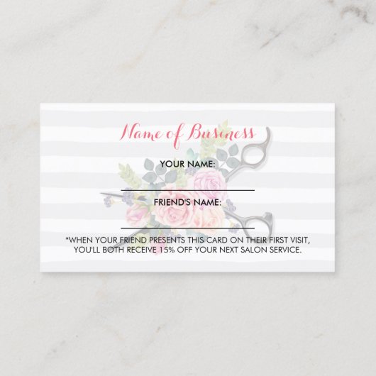 Chic Schaar Strepen en Rozen Vriend Verwijzing (Achterkant)