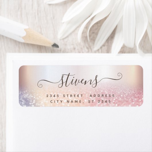 Chic schattig script glittery familie etiket (Insitu)