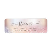 Chic schattig script glittery familie etiket (Voorkant)