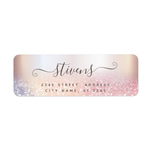 Chic schattig script glittery familie etiket (Voorkant)