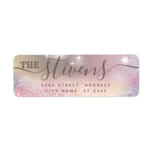 Chic schattig script glittery familie etiket
