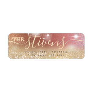 Chic schattig script glittery familie etiket