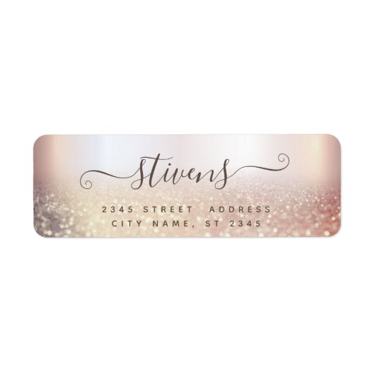 Chic schattig script glittery familie etiket (Voorkant)