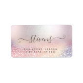 Chic schattig script glittery-label etiket (Voorkant)