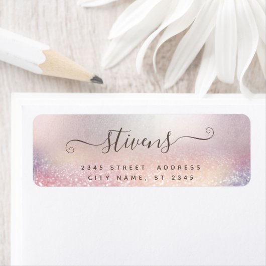 Chic schattig script glittery-label etiket (Insitu)