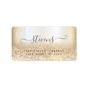 Chic schattig script gouden glittery-label etiket