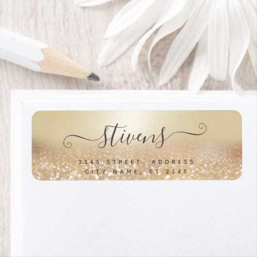 Chic schattig script goudfamilie etiket (Insitu)