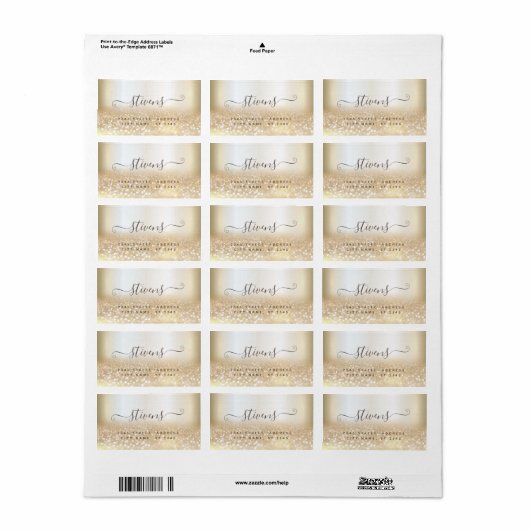 Chic schattig script goudfamilie etiket (Full Sheet)
