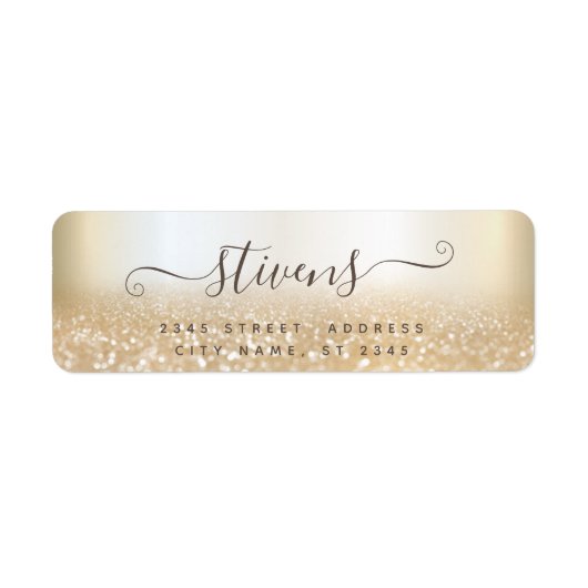 Chic schattig script goudfamilie etiket (Voorkant)