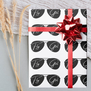 Chic Schattige ‘Fly Girl’, Aviator zonnebril, mini Cadeaupapier
