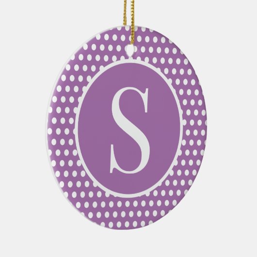 Chic Schattige initiaal brief Polka Dot Keramisch Ornament (Rechts)