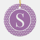Chic Schattige initiaal brief Polka Dot Keramisch Ornament (Voorkant)