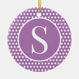 Chic Schattige initiaal brief Polka Dot Keramisch Ornament