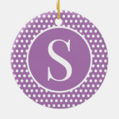 Chic Schattige initiaal brief Polka Dot Keramisch Ornament (Achterkant)