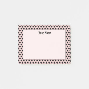 Chic Schattige Retro Roze en Zwarte Polka Dot Patt Post-it® Notes