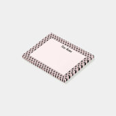 Chic Schattige Retro Roze en Zwarte Polka Dot Patt Post-it® Notes (Schuin)