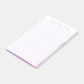 Chic Schattigee Naam Zakelijke Bericht Roze Paarse Post-it® Notes (Schuin)