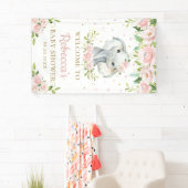 Chic Schattigee olifant roze bloemen achtergrond W Spandoek (Insitu)
