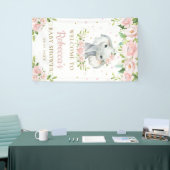 Chic Schattigee olifant roze bloemen achtergrond W Spandoek (Beurs)