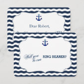 Chic Scheepvaart Navy Golven WEES MIJN RINGDRAGER Kaart (Voorkant / Achterkant)