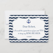 Chic Scheepvaart Navy Golven WEES MIJN RINGDRAGER Kaart (Achterkant)