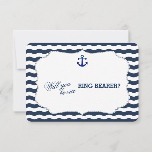 Chic Scheepvaart Navy Golven WEES MIJN RINGDRAGER Kaart (Voorkant)