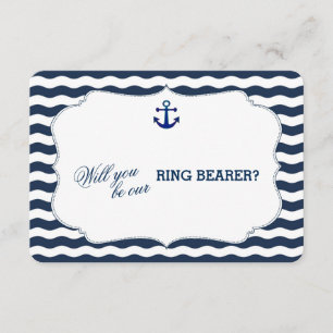 Chic Scheepvaart Navy Golven WEES MIJN RINGDRAGER Kaart